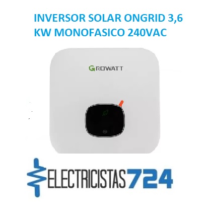 Tenemos disponibilidad para la venta el INVERSOR SOLAR ONGRID 3,6 KW MONOFASICO 240VAC