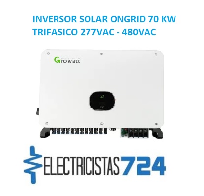Tenemos disponibilidad para la venta el INVERSOR SOLAR ONGRID 70 KW TRIFASICO 277VAC - 480VAC